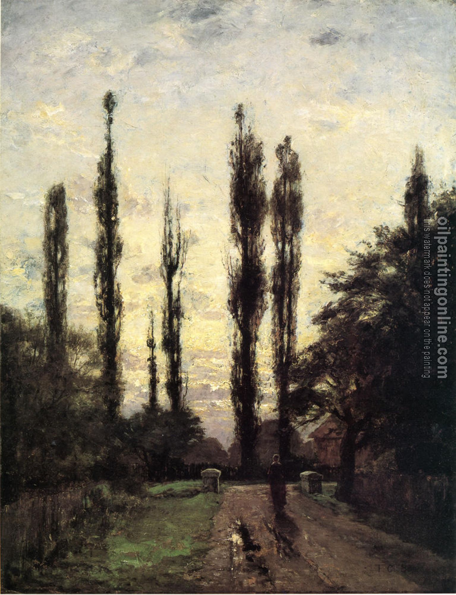 Steele, Theodore Clement - Evening, Poplars